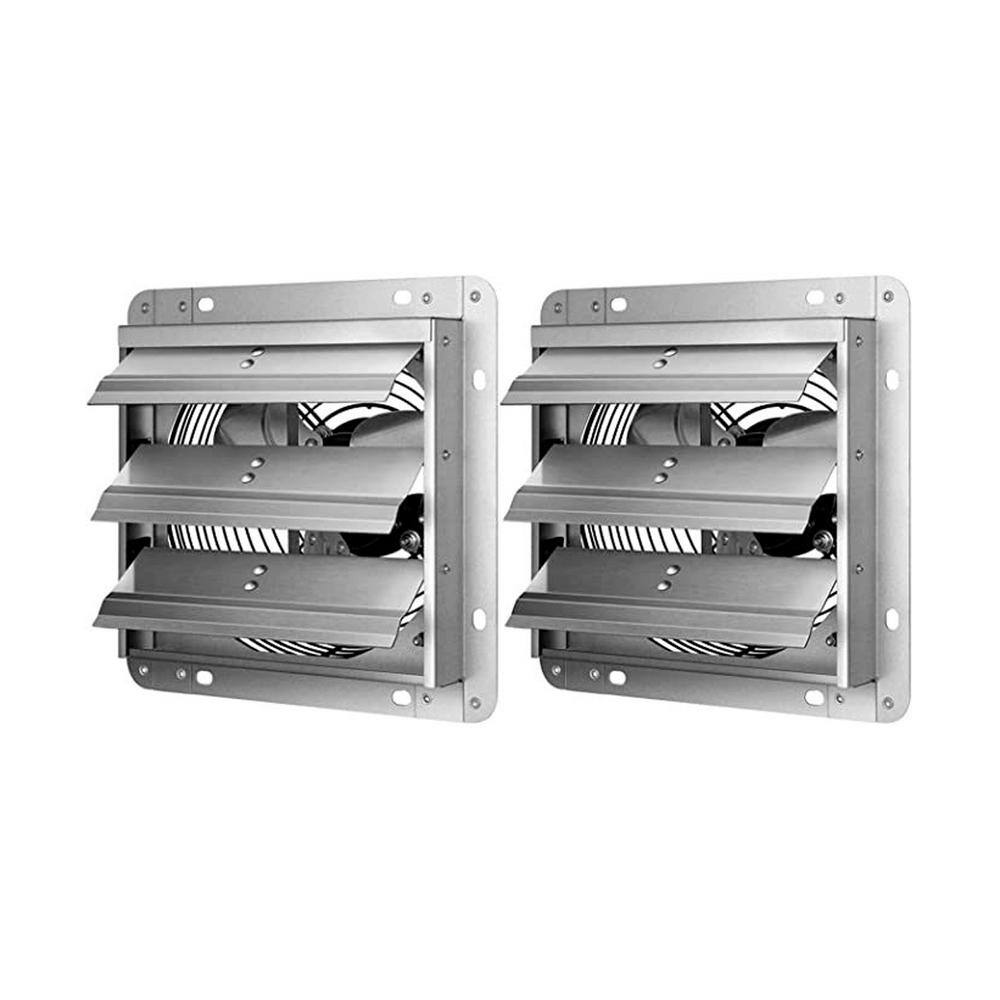 Amucolo 760 CFM 7 in. Silver Aluminum High Speed Gable Mount Shutter Exhaust Fan (Set of 2) YeaD-CYD0-JKRX