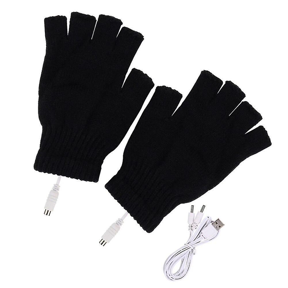 Women Men Heating Winter Warm Usb Electric Heated Fingerless Hand Warmer 5v Rechargable For Sports Skiing Running