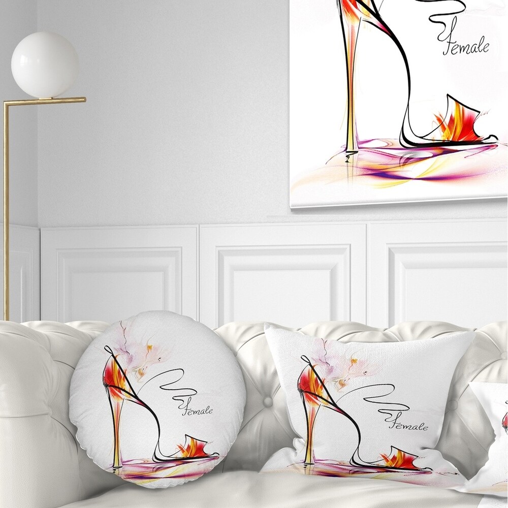 Designart 'Abstract Red High Heel' Abstract Throw Pillow