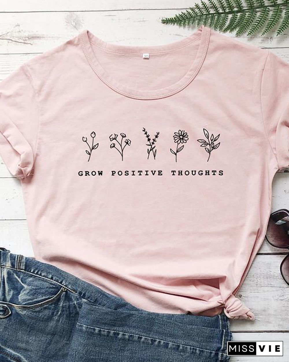 Women Floral Print Tshirt Summer Inspired Slogan Graphic Boho Tee Top Mental Health Shirt