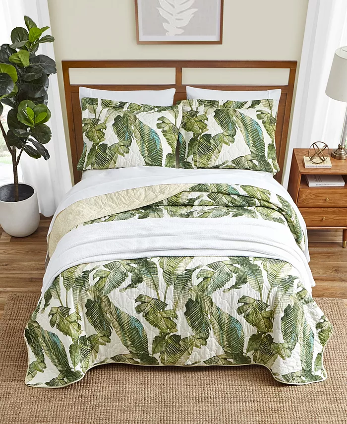 Tommy Bahama Home Tommy Bahama Fiesta Palms Bright Green Reversible 2-Piece Twin Quilt Set