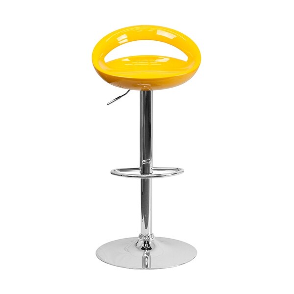 Contemporary Plastic Adjustable Height Bar Stool