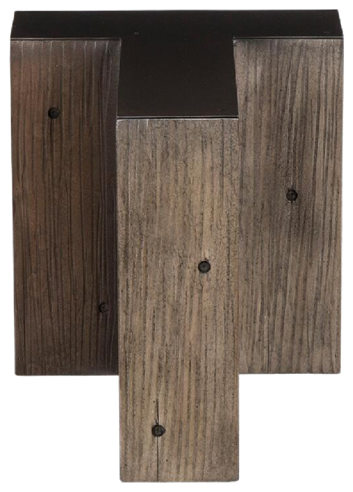 Weathered Wood Side Table  Andrew Martin Wooden Alphabet T   Industrial   Side Tables And End Tables   by Oroa   Distinctive Furniture  Houzz