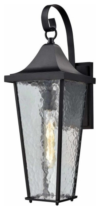 Vinton 1 Light Outdoor Wall Light  Matte Black   Transitional   Outdoor Wall Lights And Sconces   by Buildcom  Houzz