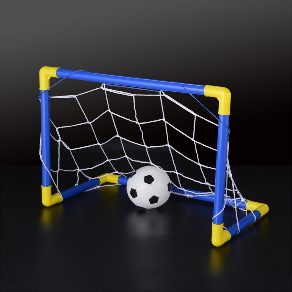 Folding Mini Football Soccer Goal Post Net Set with Pump Kids Sport Indoor Outdoor Games Toys Plastic