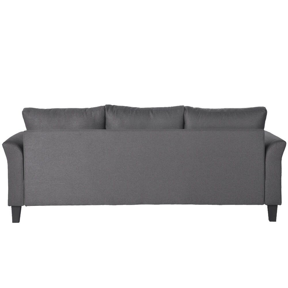 1+2+3 Seater Sofa Set  3pc Polyester Upholstered Couch with Flared Arms and Removable Cushions for Living Room