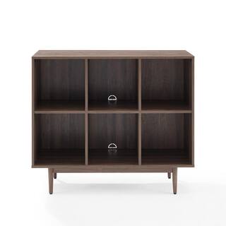 CROSLEY FURNITURE Liam 36 in. Walnut Engineered Wood 6-Shelf Accent Bookcase CF1121-WA