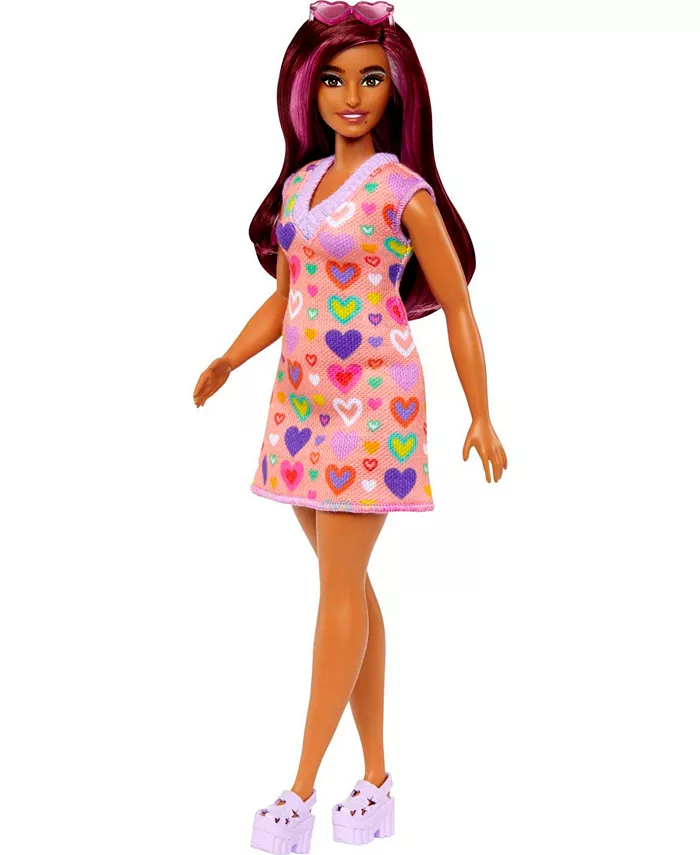 Barbie Fashionistas Doll 207 With Pink-Streaked Hair and Heart Dress