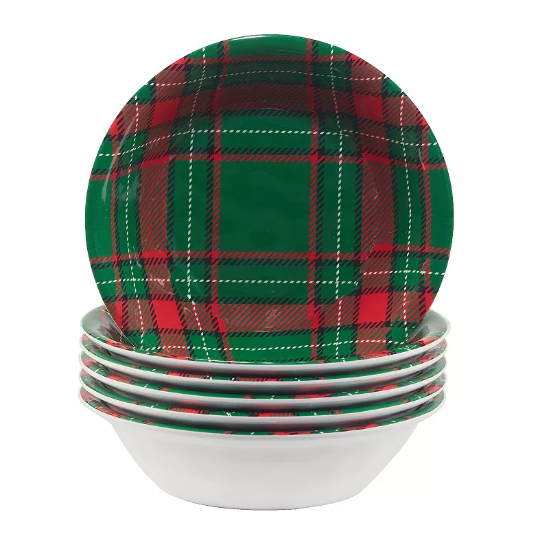 Certified International 12-Piece Christmas Plaid Dinnerware Set