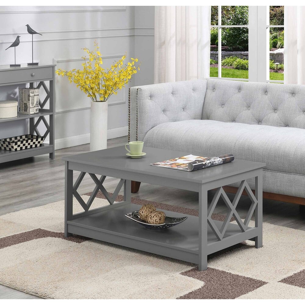 Convenience Concepts Diamond Coffee Table with Shelf