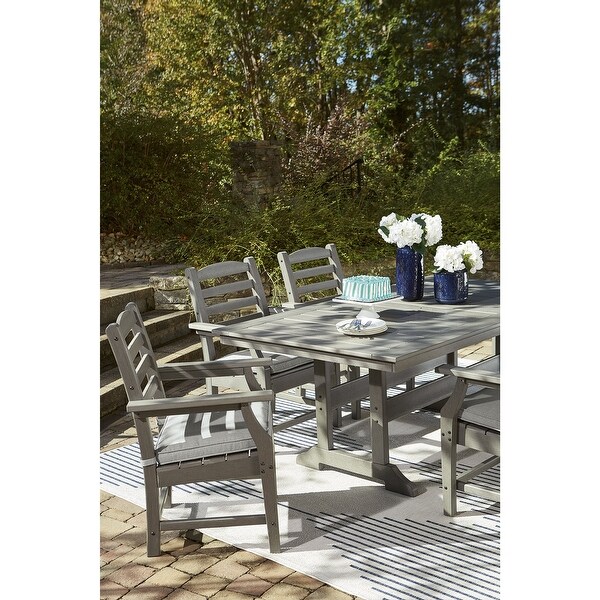 Signature Design by Ashley Visola Gray Rectangular Outdoor Poly All Weather Dining Table Only