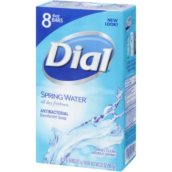 Dial 32oz Dial Spring Water Antibacterial Bar Soap 8 Bar