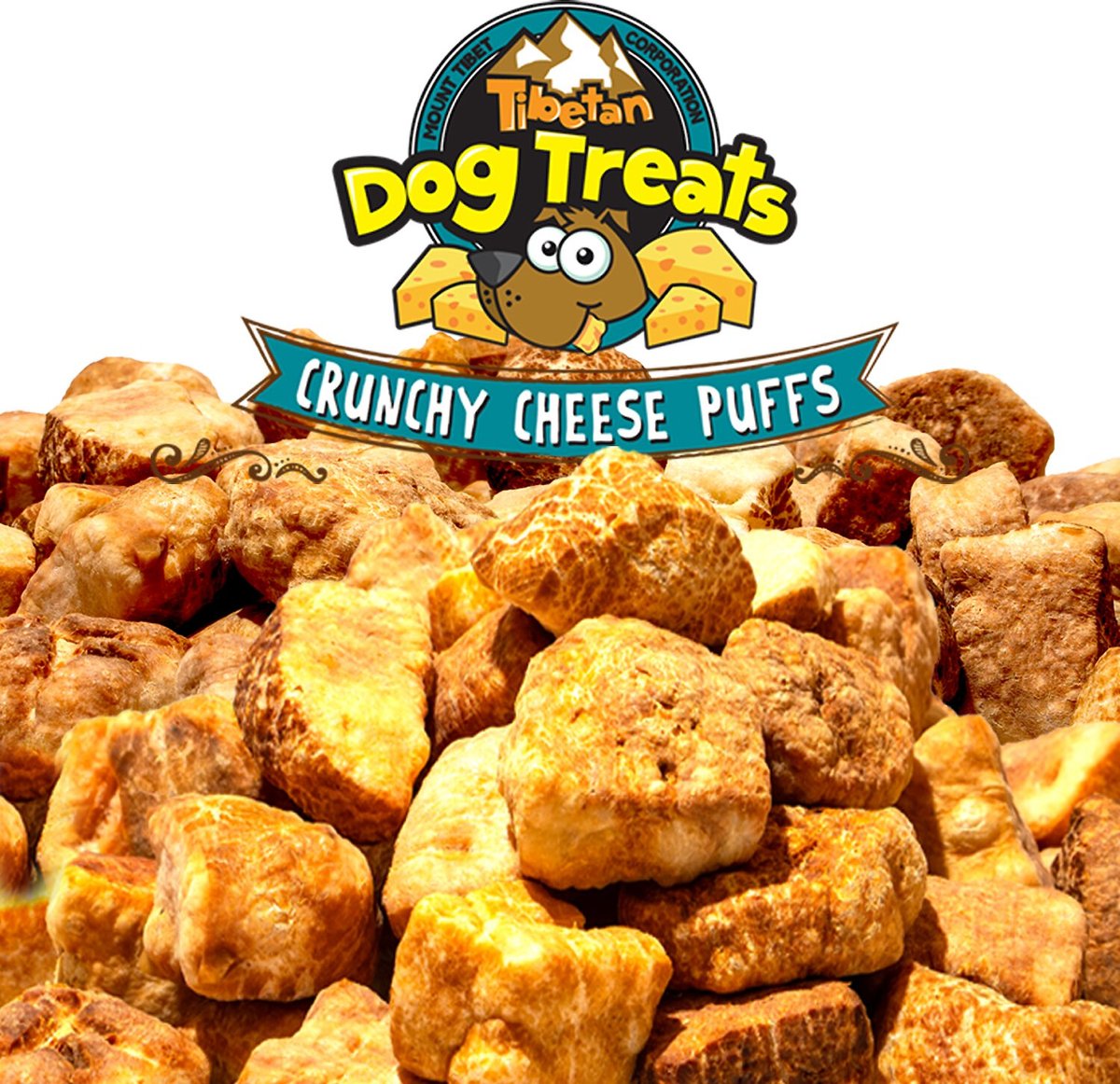 Tibetan Dog Treats Crunchy Cheese Puffs Grain-Free Dog Treats， 3.5-oz pouch