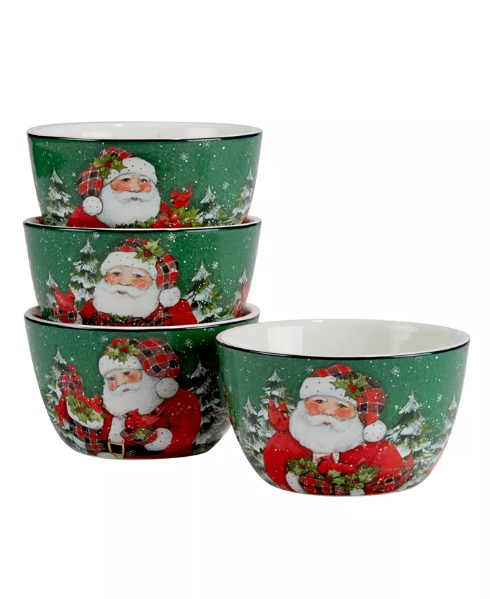 Certified International Christmas Lodge Santa 16 Pc. Dinnerware Set Service for 4