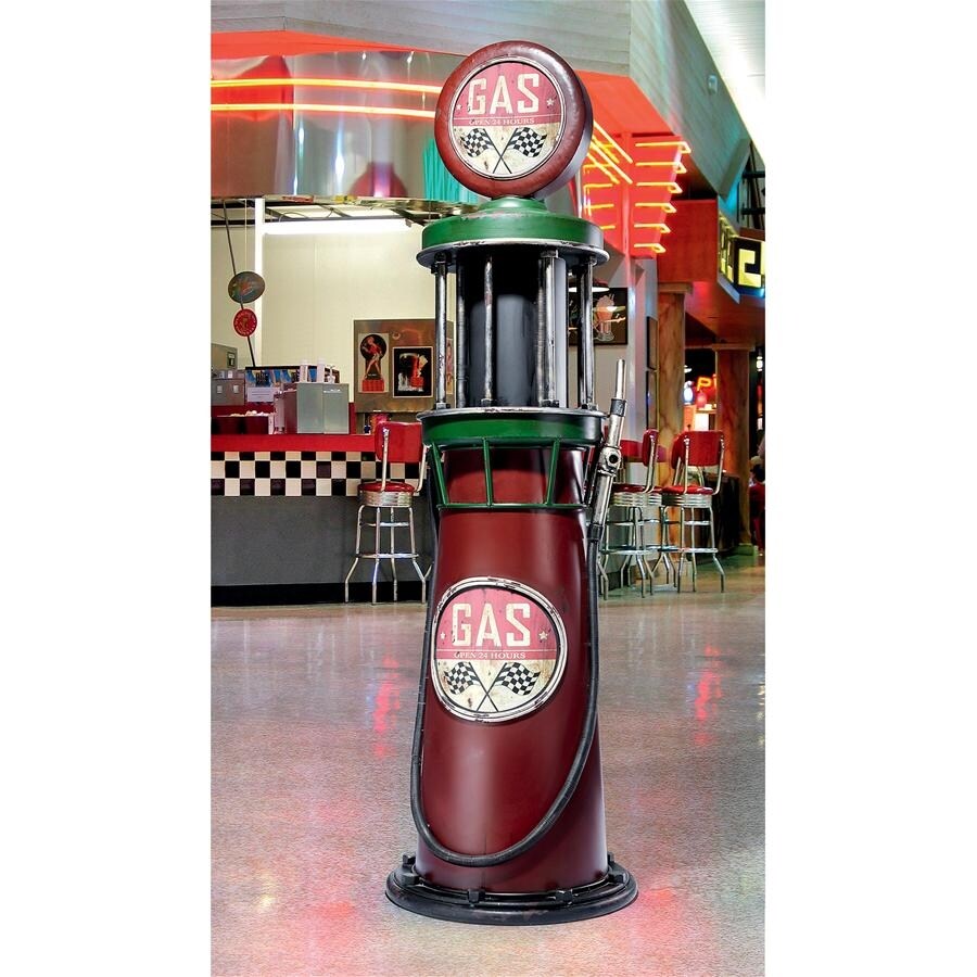 Design Toscano Service Station Visible Gas Pump Metal Sculpture