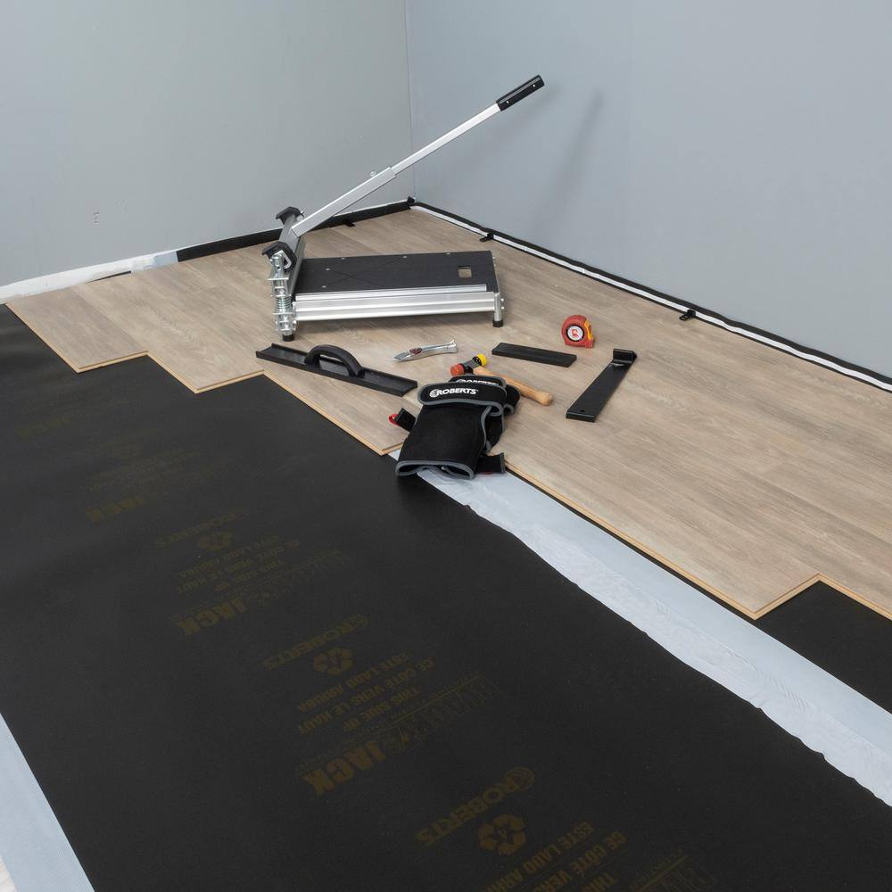 Roberts 600 sq. ft. Value Roll of Black Jack Pro 2-in-1 Laminate Underlayment 70-026-XL