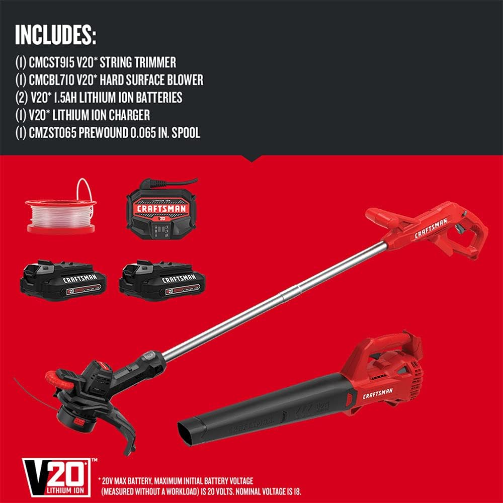 CRAFTSMAN CMCK279C2 V20* WEEDWACKER? String Trimmer and Blower Combo Kit (1.5AH)