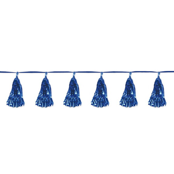 Beistle 59927 B Metallic Tassel Garland  blue  9  ...