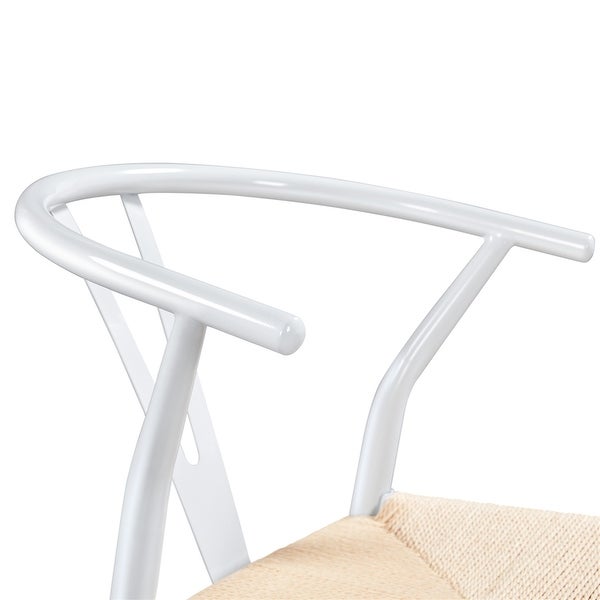 Yaheetech Modern Weave Y-Shaped Dining Chair with Solid Metal Frame