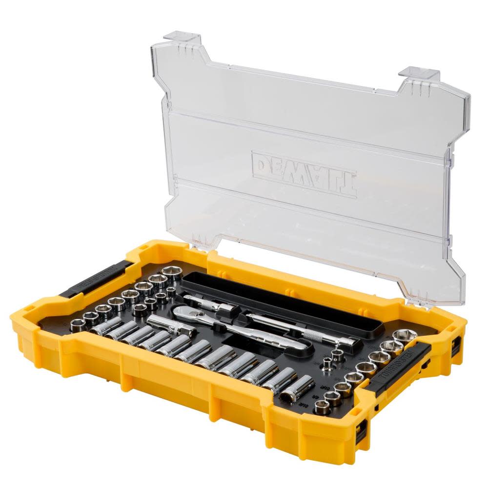 DEWALT Socket and Ratchet 37pc Set with TOUGHSYSTEM 2.0 Shallow Tool Tray ;