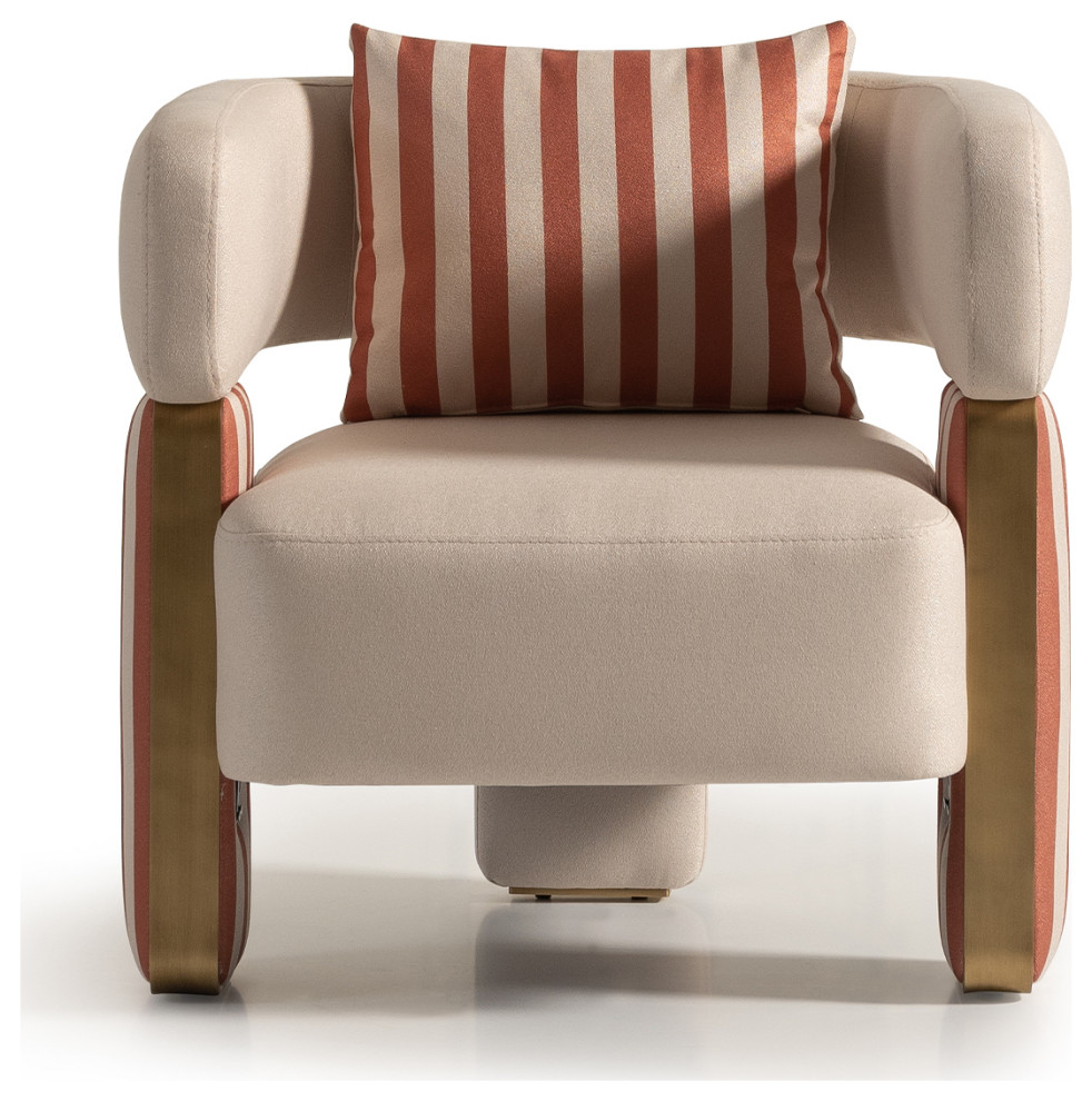 Amora Accent Chair Ash/Eggshell Walnut   Contemporary   Armchairs And Accent Chairs   by Michael Amini  Houzz