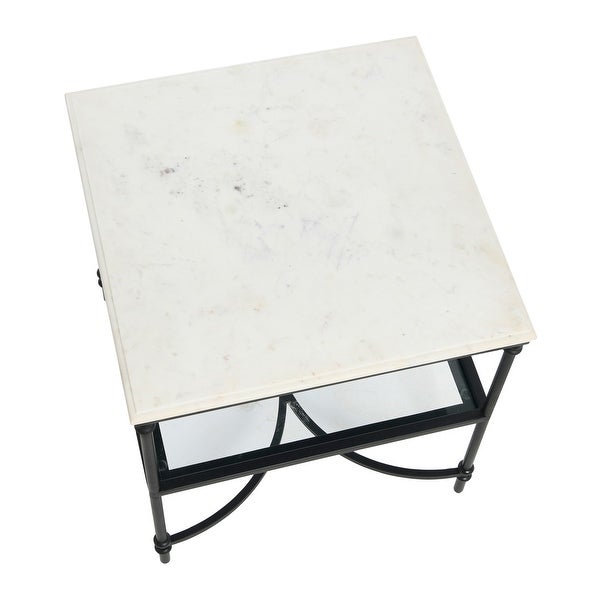 Libertine Genuine Marble and Glass End Table