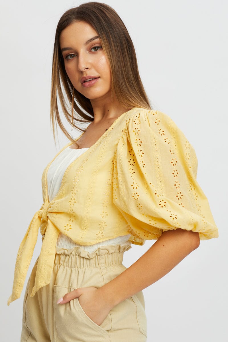 Yellow Broderie Bolero