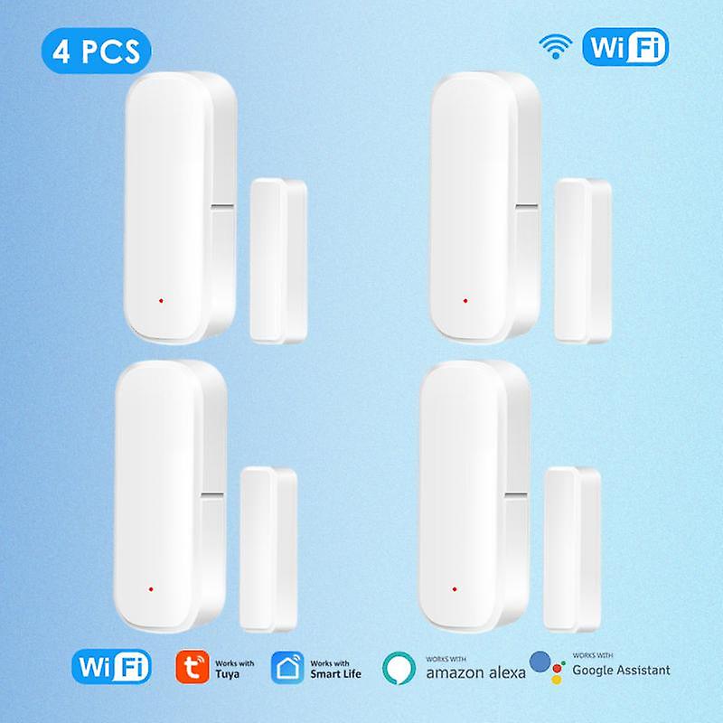 1-6pcs Tuya Zigbee And Wifi Door Window Sensor Smart Home Open/close App Remote Alarm