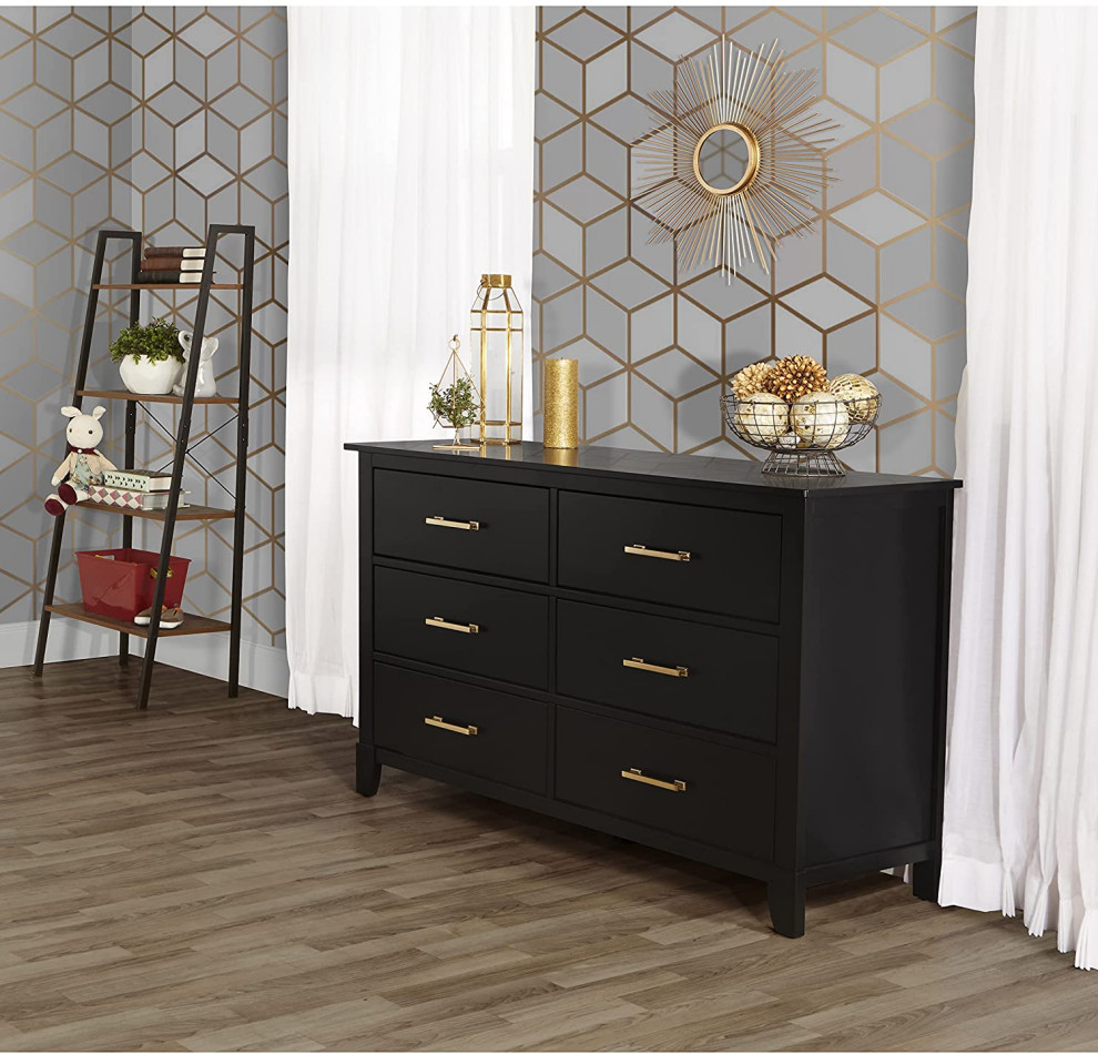 Modern Double Dresser  6 Drawers With Smooth Glides  ampMetal Handles   Transitional   Sectional Sofas   by Decor Love  Houzz