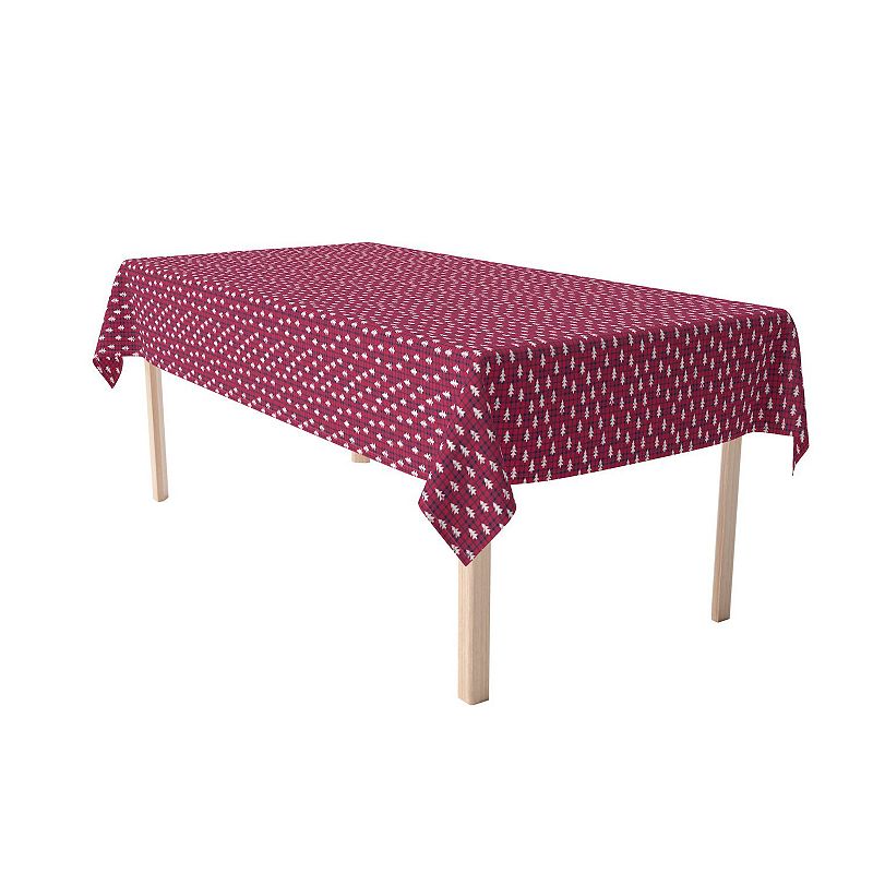 Rectangular Tablecloth， 100% Cotton， 52x104， Holiday Woodland Plaid