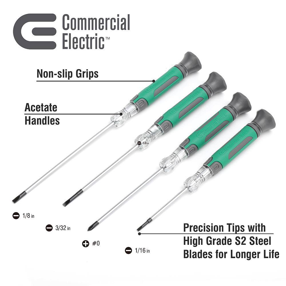 Commercial Electric Electrician's Precision Screwdriver (4-Piece) CE160142