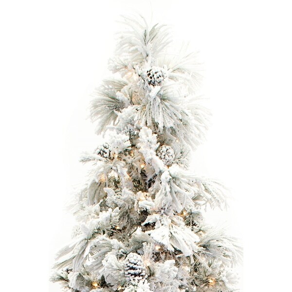 Flocked Needle 12foot Prelit Pine Christmas Tree