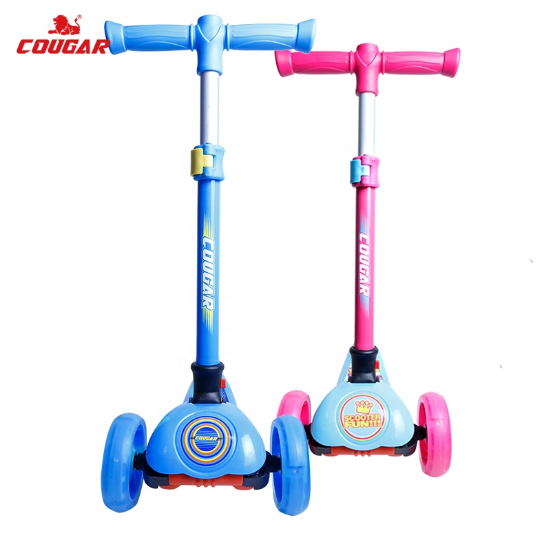 MHBC 023 Cycling Scooter Children 3 Wheels Rolling Led Light Folding Adjustable Kick Pedal Foot Bike Scooters