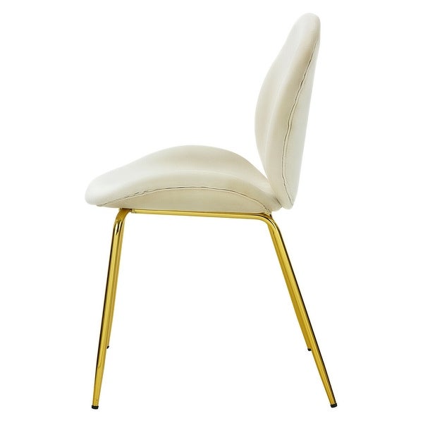 Set of 2 Velvet Accent Chairs with Gold Metal Legs - 19