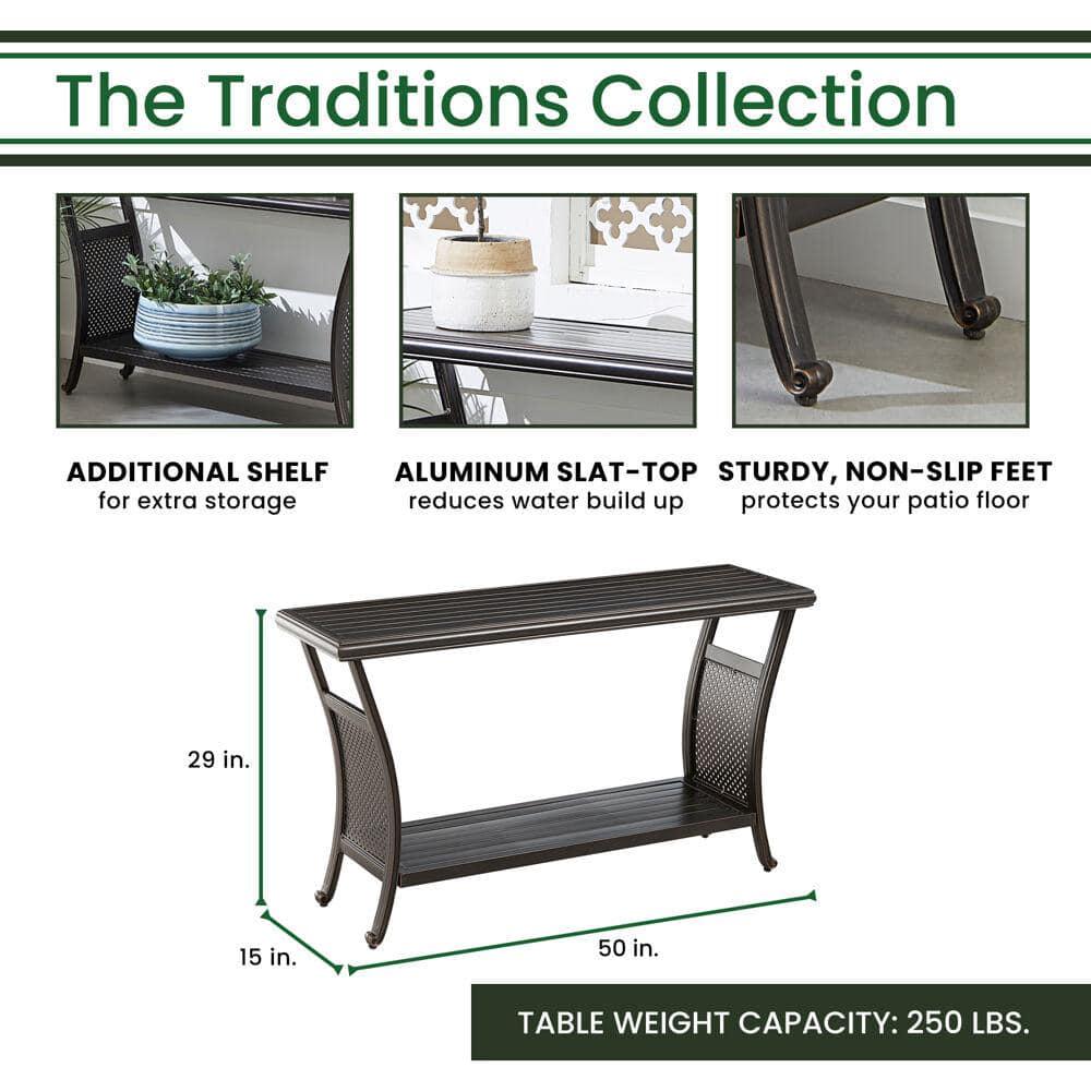 Hanover Traditions Aluminum SlatTop Outdoor Console Table