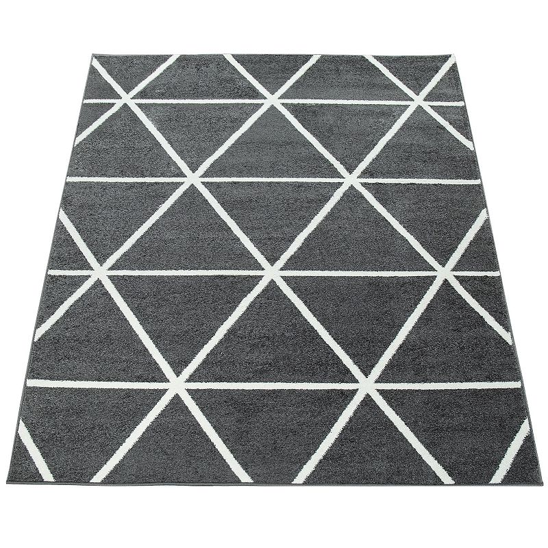 Modern Area Rug for Living Room Geometric Pattern in Pastel Colors