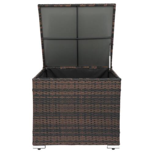 24" Deck Box Storage Bin Organizer Outdoor Garden Patio Wicker Brown