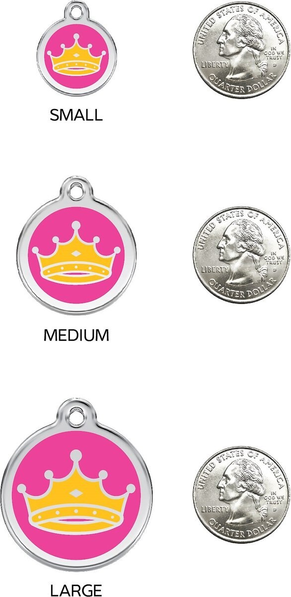 Red Dingo Queen's Crown Stainless Steel Personalized Dog and Cat ID Tag