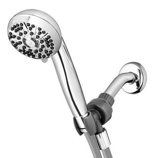 Waterpik 6-Spray 3.5 in. Single Wall Mount 1.8 GPM Handheld Adjustable Shower Head in Chrome XAS-643E