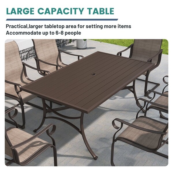 Iron rectangular dining table for terrace