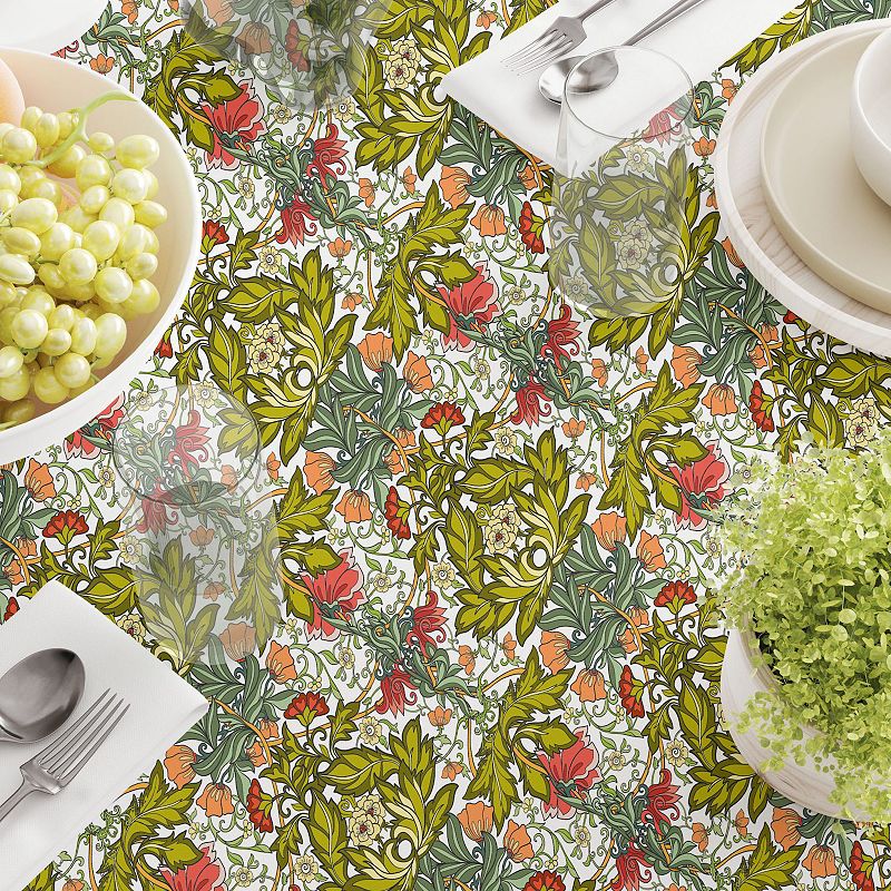 Rectangular Tablecloth， 100% Cotton， 52x104， Floral 38