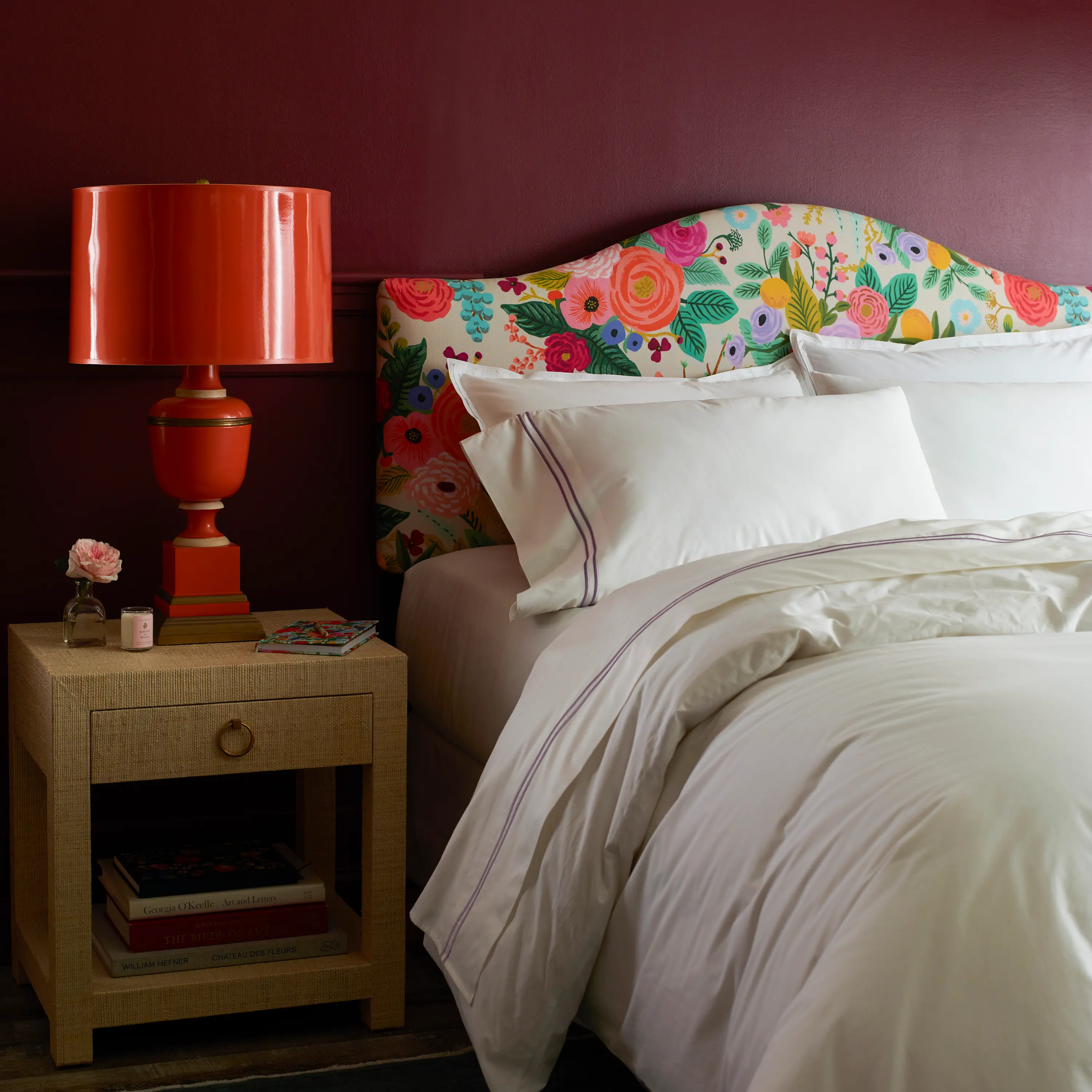 Rifle Paper Co Mayfair Garden Party Pink Twin Headboard