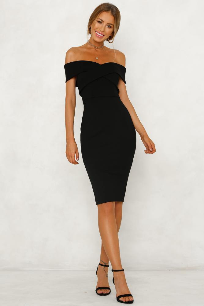 Love Me Or Lose Me Midi Dress Black