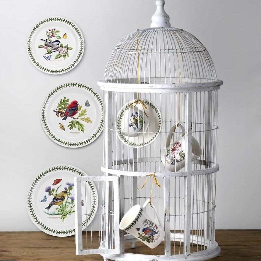 Portmeirion Botanic Garden Birds Salad Plate Set of 6   8.5 Inch