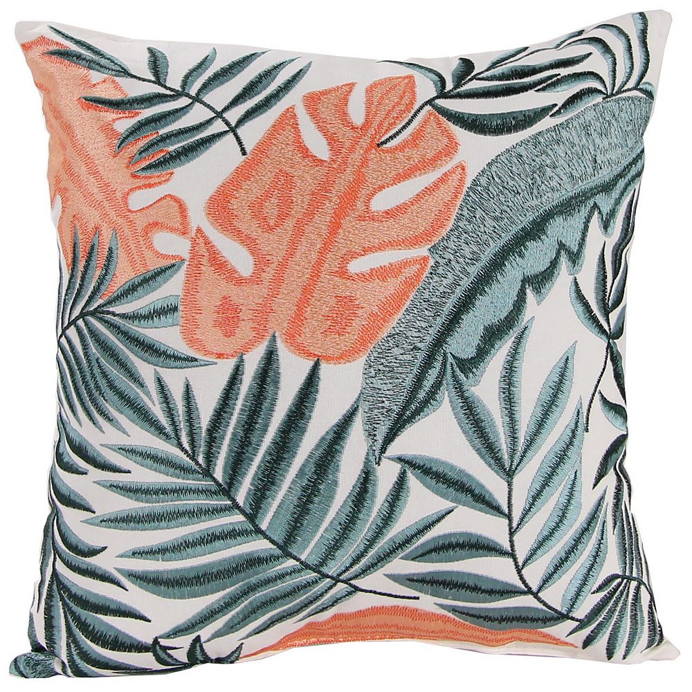 Jordan Manufacturing Embroidered Tropic Indoor Outdoor Throw Pillow