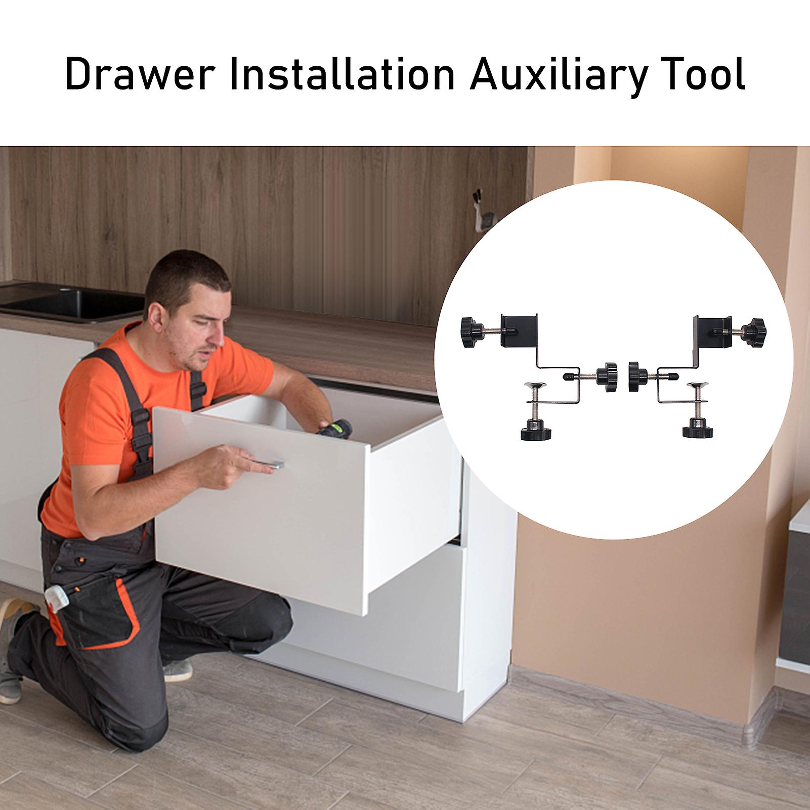 Drawer Installation Tool Adjustable Design Drawer Front Panel Installation Clamps Cabinet Hardware Jig Auxiliary Hand Tools