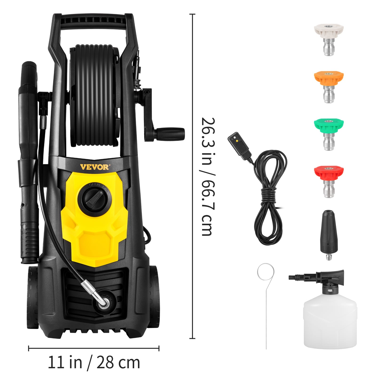 BENTISM Electric Pressure Washer High Pressure Washer 2000 PSI 1.65/1.76 GPM Patio[1.76 GPM with Hose Reel]