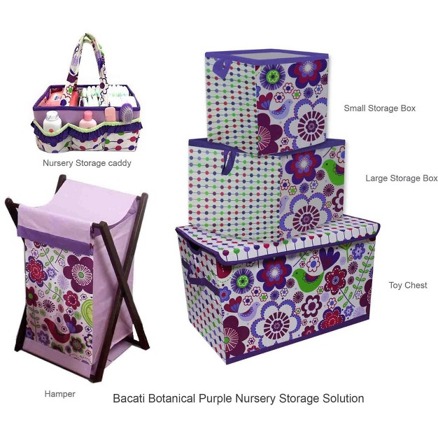 Bacati Botanical Purple Storage Box Small