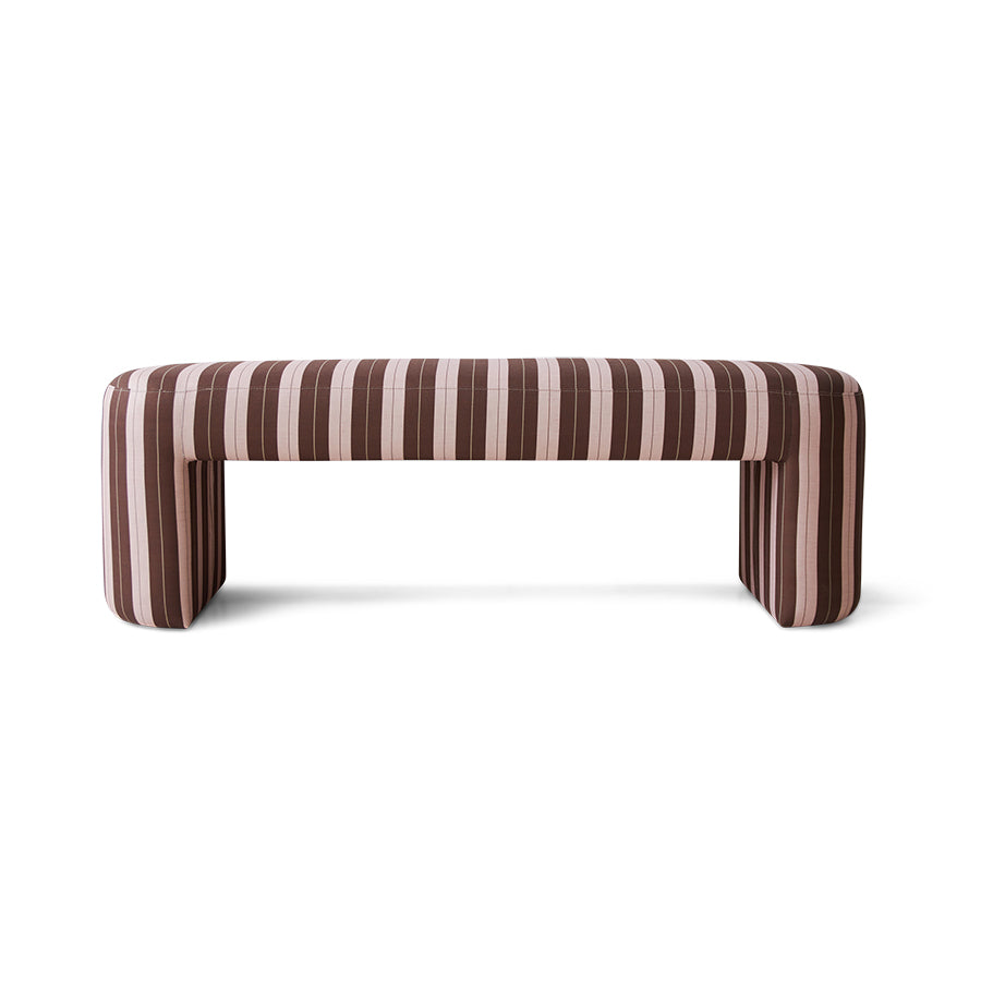 Upholstered striped bench