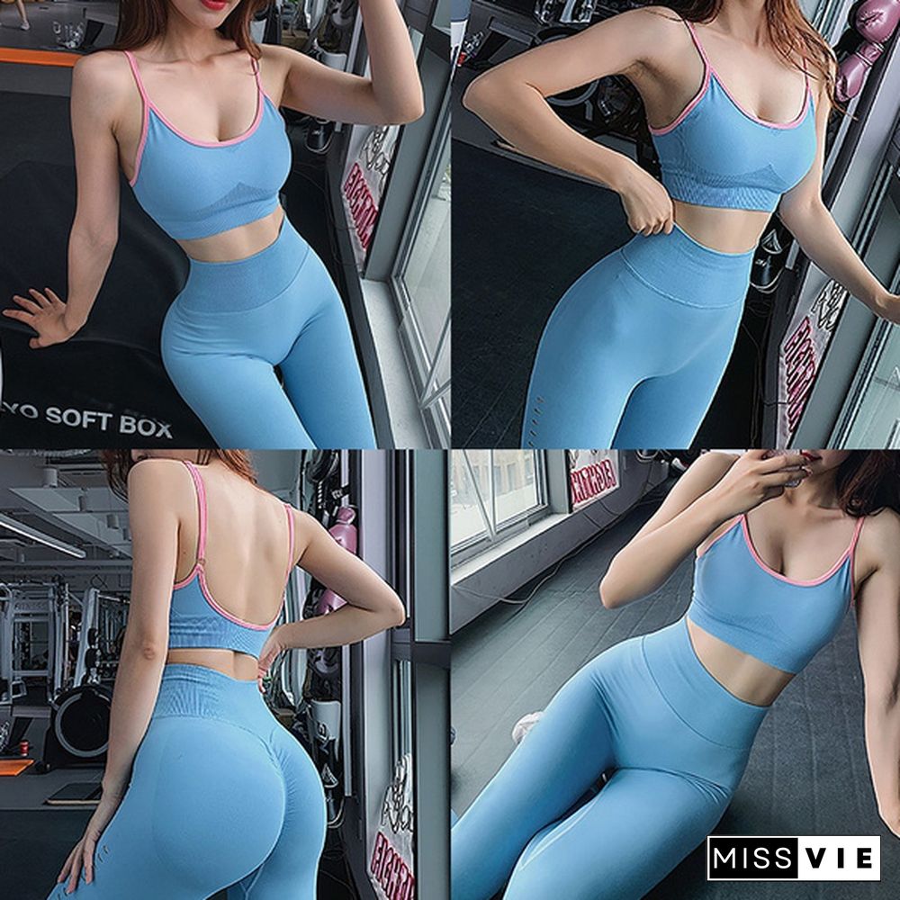 2 Piece Seamless Gym Set Yoga Pants Clothing Bra Leggings Workout Sportswear Fitness Ensembles Sports Wear Women Outfits